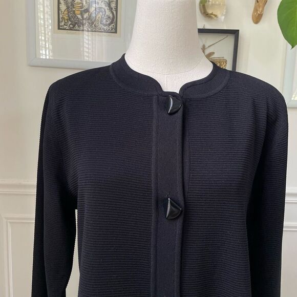 Exclusively Misook Cardigan Blazer Tunic Dress Black XS ￼ - Picture 2 of 12